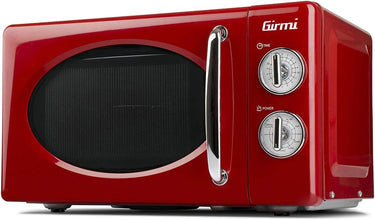 Girmi FM21 - Horno microondas combinado, diseño vintage, 20 litros, 700+800 W, rojo